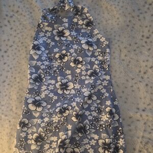 Y2K Hawaiian Mini Halter Dress